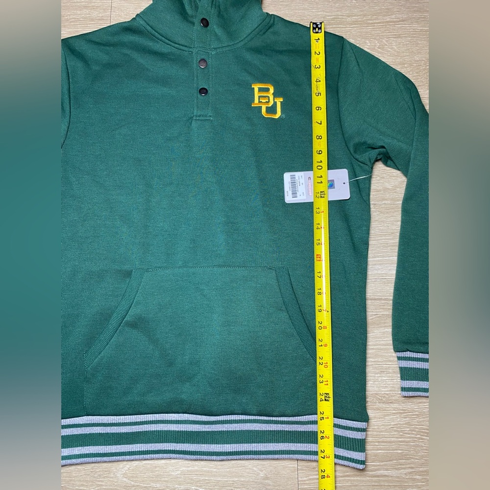 Colosseum Men's Medium Baylor Bears BU Logo 1/4 Snap Pullover Sweatshirt Hoodie - Picture 5 of 11